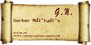 Gerber Mátyás névjegykártya