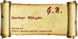 Gerber Mátyás névjegykártya